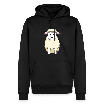 Laine de troupeau de mouton doux - Sweat à capuche Premium bio Homme - noir - Devant - Nico (187cm)