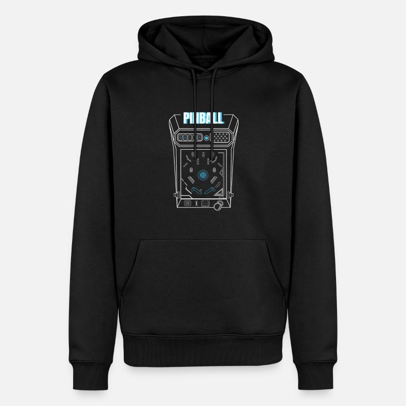 Arcade Pinball Retro - Männer Premium Bio Hoodie - Schwarz