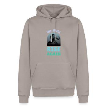 We Will Rise Again Dodo Vogel - Männer Premium Bio Hoodie - Taupe - Vorne - Nico (187cm)