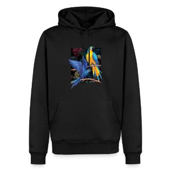 Papagei Farben Kunst Vogel Haustier - Männer Premium Bio Hoodie - Schwarz - Vorne - Nico (187cm)