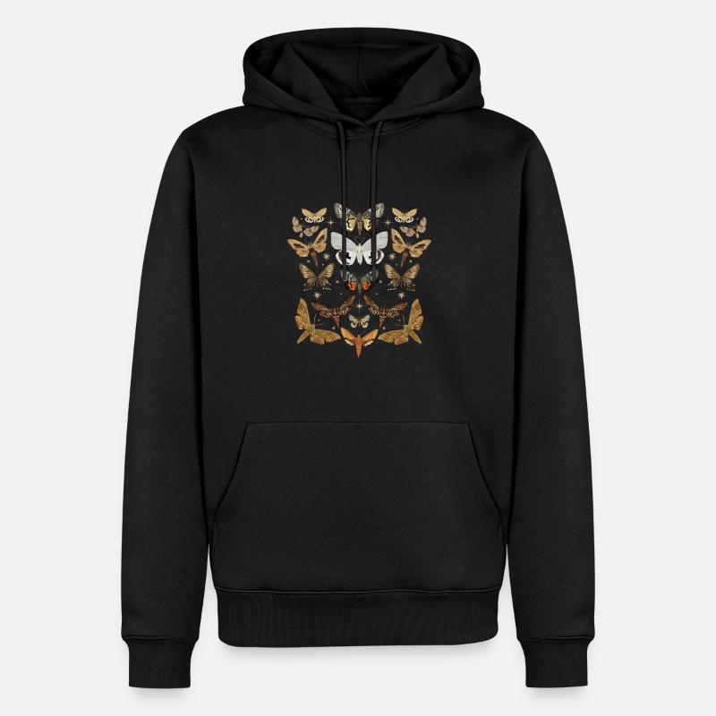 Papillons de nuit, espèces, papillons de nuit, papillons de nuit - Sweat à capuche Premium bio Homme - noir