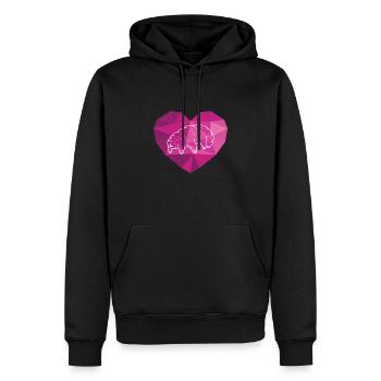 Tardigrade Heart - Men’s Premium Organic Hoodie - black - Front - Nico (187cm)