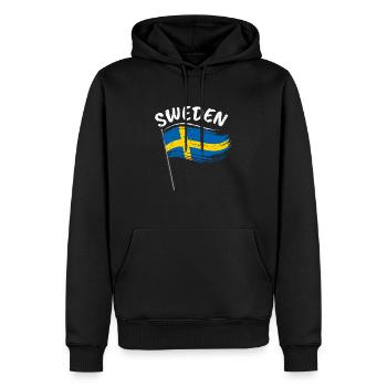 Suède Drapeau Suède Stockholm - Sweat à capuche Premium bio Homme - noir - Devant - Nico (187cm)