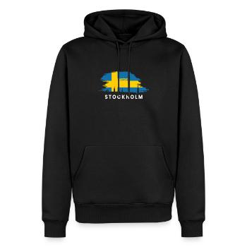 Suède Suède Suède Stockholm - Sweat à capuche Premium bio Homme - noir - Devant - Nico (187cm)