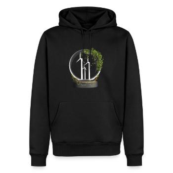 Windpower Glaskugel Wind Windenergie - Männer Premium Bio Hoodie - Schwarz - Vorne - Nico (187cm)