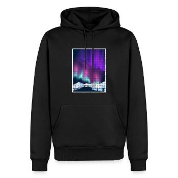 Aurora Borealis Polarlicht Nordlichter - Männer Premium Bio Hoodie - Schwarz - Vorne - Nico (187cm)
