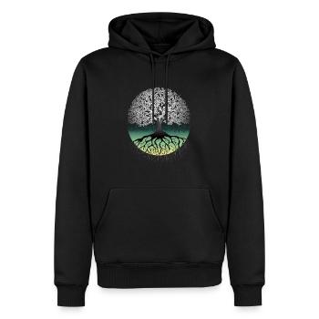 Arbre de vie Arbre de vie Racine - Sweat à capuche Premium bio Homme - noir - Devant - Nico (187cm)