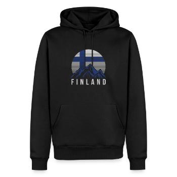 Montagnes Finlande Helsinki Finnois - Sweat à capuche Premium bio Homme - noir - Devant - Nico (187cm)