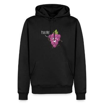 Choisissez-moi ! Raisins Vin Amateurs de vin - Sweat à capuche Premium bio Homme - noir - Devant - Nico (187cm)