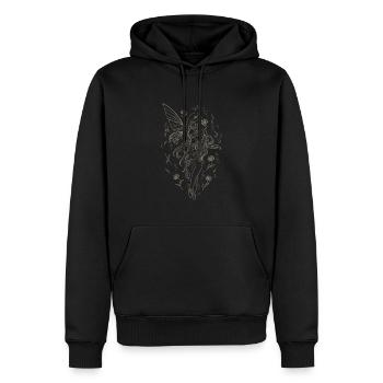 Fee Fairycore Rose Feenflügel Naturecore - Männer Premium Bio Hoodie - Schwarz - Vorne - Nico (187cm)