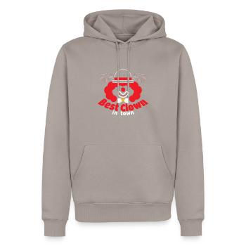 Meilleur clown de la ville Carnaval Carnaval - Sweat à capuche Premium bio Homme - taupe - Devant - Nico (187cm)