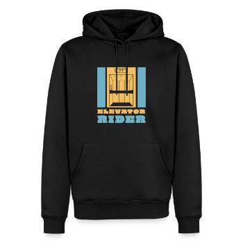 Elevator Rider Aufzug Lift Fahrstuhl - Men’s Premium Organic Hoodie - black - Front - Nico (187cm)