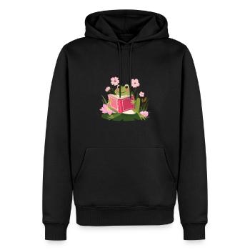 Frosch Cottagecore Naturecore Kinder - Männer Premium Bio Hoodie - Schwarz - Vorne - Nico (187cm)