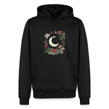 Pilze Mond Cottagecore Naturecore - Männer Premium Bio Hoodie - Schwarz - Vorne - Nico (187cm)