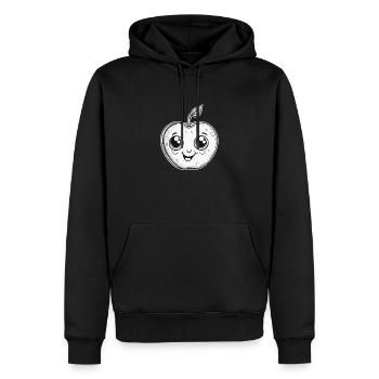 Süßer Kawaii Apfel Für Obstliebhaber - Männer Premium Bio Hoodie - Schwarz - Vorne - Nico (187cm)