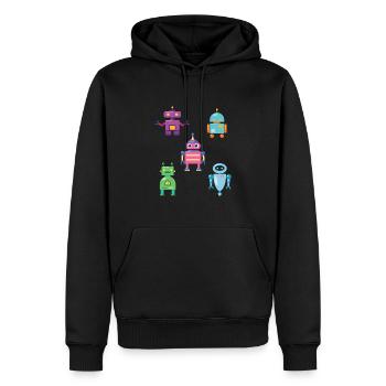 Süße Roboter Robotik Technik - Männer Premium Bio Hoodie - Schwarz - Vorne - Nico (187cm)