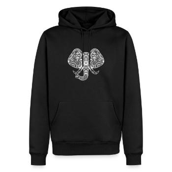 Elefantenkopf Mandala Kinder Elefant - Männer Premium Bio Hoodie - Schwarz - Vorne - Nico (187cm)