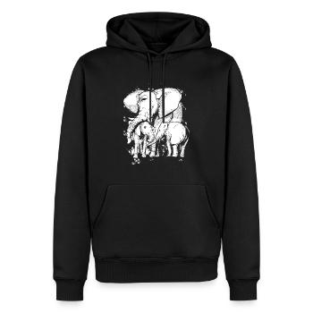 Elefantenfamilie Elefanten Kind Elefant - Männer Premium Bio Hoodie - Schwarz - Vorne - Nico (187cm)
