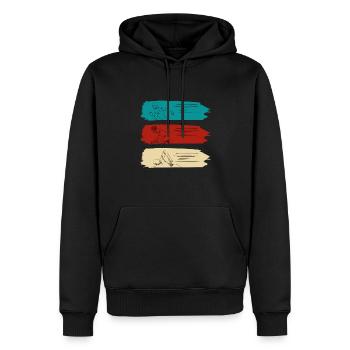 Triathlon Design Sportler Athleten - Männer Premium Bio Hoodie - Schwarz - Vorne - Nico (187cm)