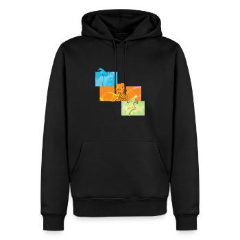 Triathlon Design Sportler Athleten - Männer Premium Bio Hoodie - Schwarz - Vorne - Nico (187cm)