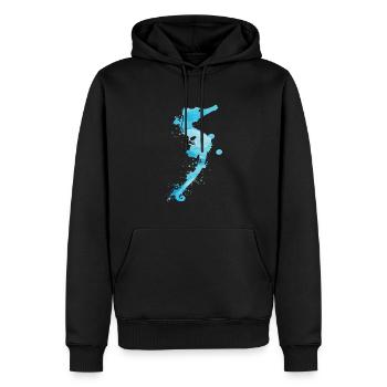 Aquarelle hippocampe océan sous-marin - Sweat à capuche Premium bio Homme - noir - Devant - Nico (187cm)