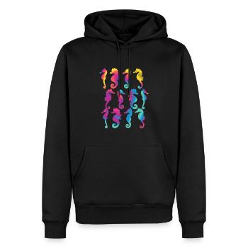 Seepferdchen Arten Ozean Unterwasser - Männer Premium Bio Hoodie - Schwarz - Vorne - Nico (187cm)