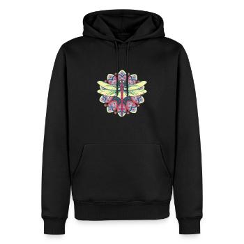 Farbenfroh Libelle Natur Insekten - Männer Premium Bio Hoodie - Schwarz - Vorne - Nico (187cm)