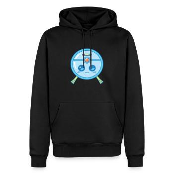 Süßer Saugroboter Staubsauger Kawaii - Männer Premium Bio Hoodie - Schwarz - Vorne - Nico (187cm)