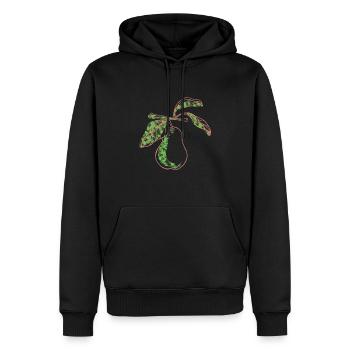 Poire Art Vegan Fruit - Sweat à capuche Premium bio Homme - noir - Devant - Nico (187cm)
