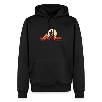 Coureur Ultramarathon Marathon Run - Sweat à capuche Premium bio Homme - noir - Devant - Nico (187cm)