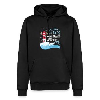 Be A Lighthouse Leuchtturm - Männer Premium Bio Hoodie - Schwarz - Vorne - Nico (187cm)