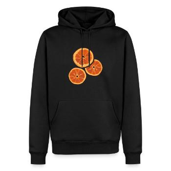 Trockenfrüchte Orange Dörrobst Trocknen - Männer Premium Bio Hoodie - Schwarz - Vorne - Nico (187cm)