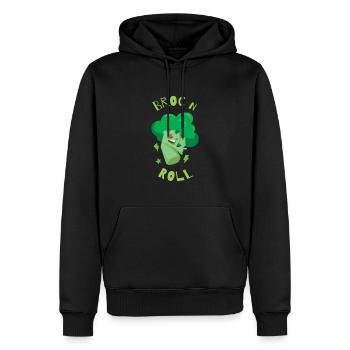 Broc´n´Roll Brokkoli Gesundes Gemüse - Männer Premium Bio Hoodie - Schwarz - Vorne - Nico (187cm)