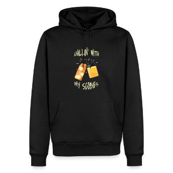 Chillin ́ With My Scobies Kombucha Tea - Men’s Premium Organic Hoodie - black - Front - Nico (187cm)