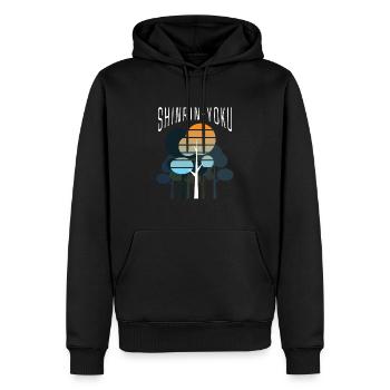 Bain de forêt Shinrin Yoku Nature - Sweat à capuche Premium bio Homme - noir - Devant - Nico (187cm)