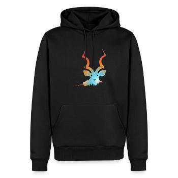 Majestätische Antilope Im Wald - Männer Premium Bio Hoodie - Schwarz - Vorne - Nico (187cm)