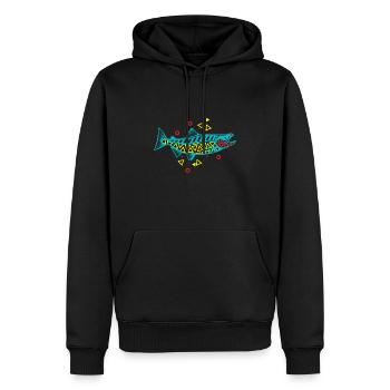 Pêche au saumon Expérience de pêche d’aventure - Sweat à capuche Premium bio Homme - noir - Devant - Nico (187cm)