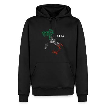 Italy Map Italian Italian - Men’s Premium Organic Hoodie - black - Front - Nico (187cm)