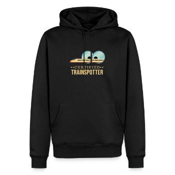 Certified Trainspotter Zugbeobachtung - Männer Premium Bio Hoodie - Schwarz - Vorne - Nico (187cm)