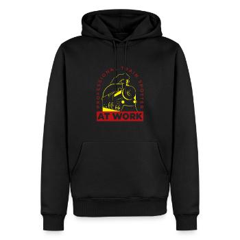 Trainspotter At Work Zugbeobachtung - Männer Premium Bio Hoodie - Schwarz - Vorne - Nico (187cm)