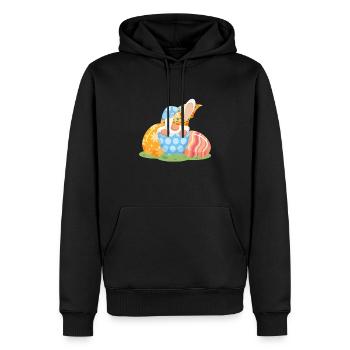 Gnome de Pâques Gnome de jardin - Sweat à capuche Premium bio Homme - noir - Devant - Nico (187cm)