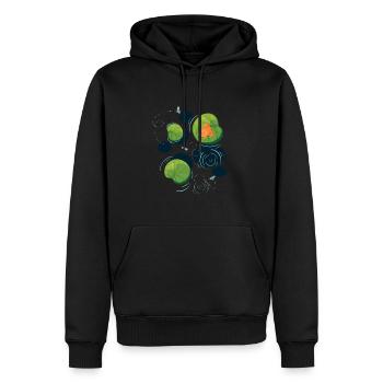 Grenouille, nénuphar, Grenouille arboricole, Amphibien - Sweat à capuche Premium bio Homme - noir - Devant - Nico (187cm)