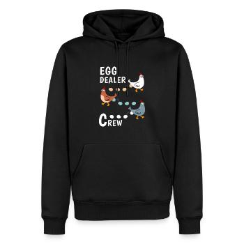Egg Dealer Crew Huhn Hühner Eier - Männer Premium Bio Hoodie - Schwarz - Vorne - Nico (187cm)