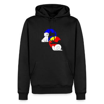 Schattenspiel Schatten Hund Schnecke - Männer Premium Bio Hoodie - Schwarz - Vorne - Nico (187cm)