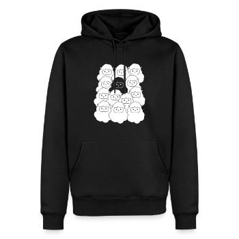 Sweet Sheep Herd Laine de mouton - Sweat à capuche Premium bio Homme - noir - Devant - Nico (187cm)