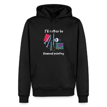 Je préfère être Diamond Painting - Sweat à capuche Premium bio Homme - noir - Devant - Nico (187cm)