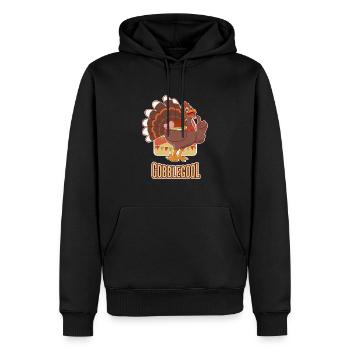 Gobblegool Dinde de Thanksgiving - Sweat à capuche Premium bio Homme - noir - Devant - Nico (187cm)