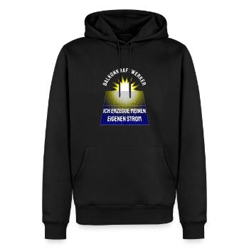 Centrale électrique de balcon Solaire Photovoltaïque - Sweat à capuche Premium bio Homme - noir - Devant - Nico (187cm)