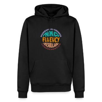 Phonics Fluency Vocabulary Sprache - Männer Premium Bio Hoodie - Schwarz - Vorne - Nico (187cm)