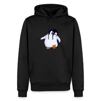 Pingouin mignon - Sweat à capuche Premium bio Homme - noir - Devant - Nico (187cm)